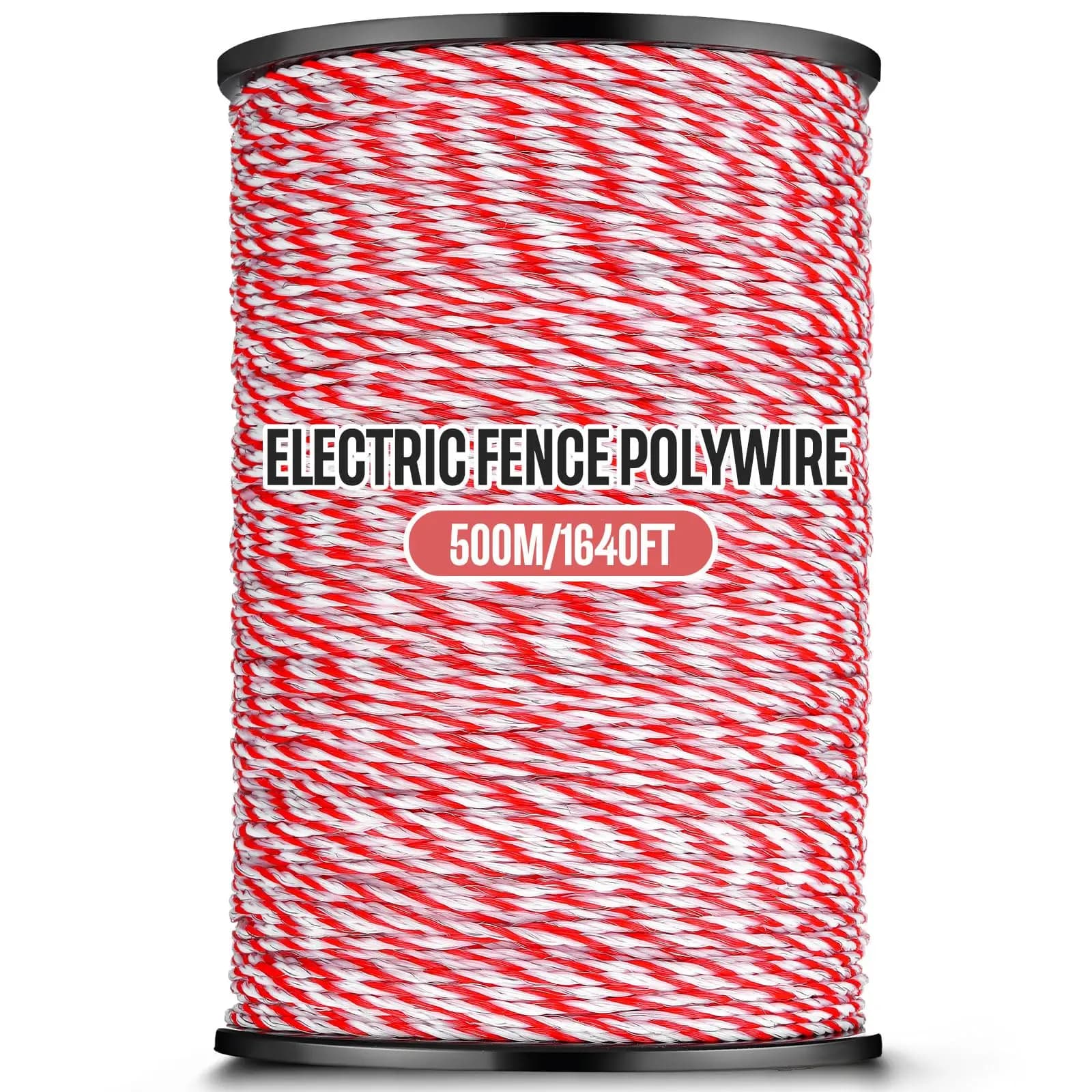 200/500M Roll Electric Fence Rope Polywire with Steel Poly Rope for Horse Animal Fencing Ultra Low Resistance Wire and Accessory