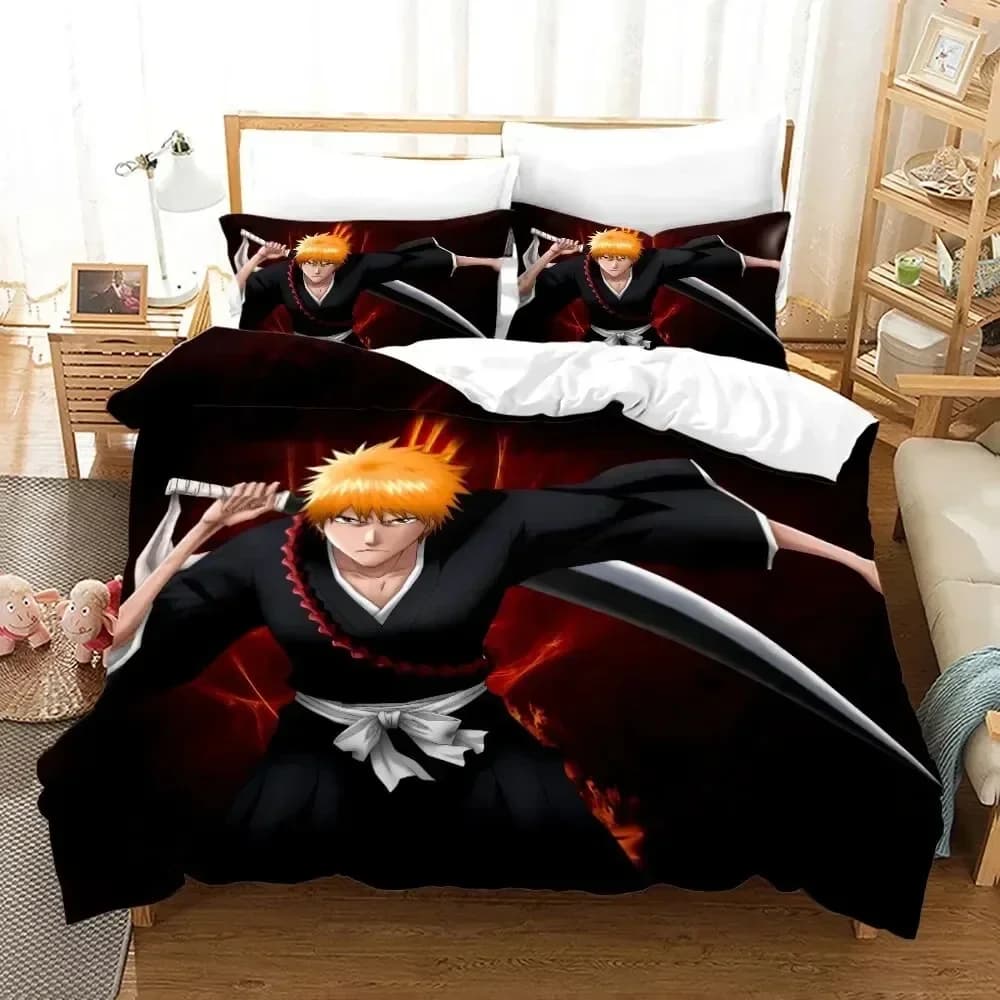 Anime Bleach Kurosaki Ichigo 3D NUOVA Copripiumino Federa Set biancheria da letto Ragazzo adulto Decorazione camera da letto Bambini Singolo Doppio Grande