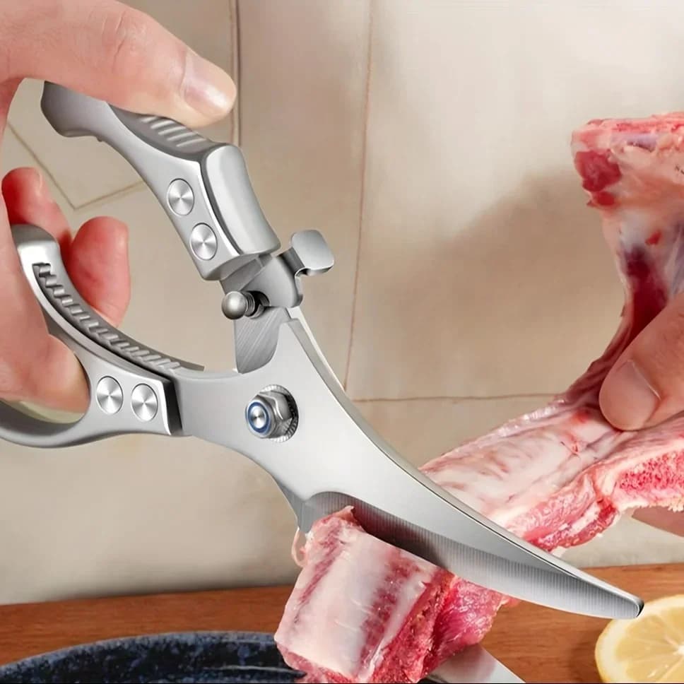 Forbici da cucina multifunzionali per ossa di pollo e barbecue Nuove forbici resistenti per uso domestico affilate e durevoli in acciaio inossidabile per uso esterno