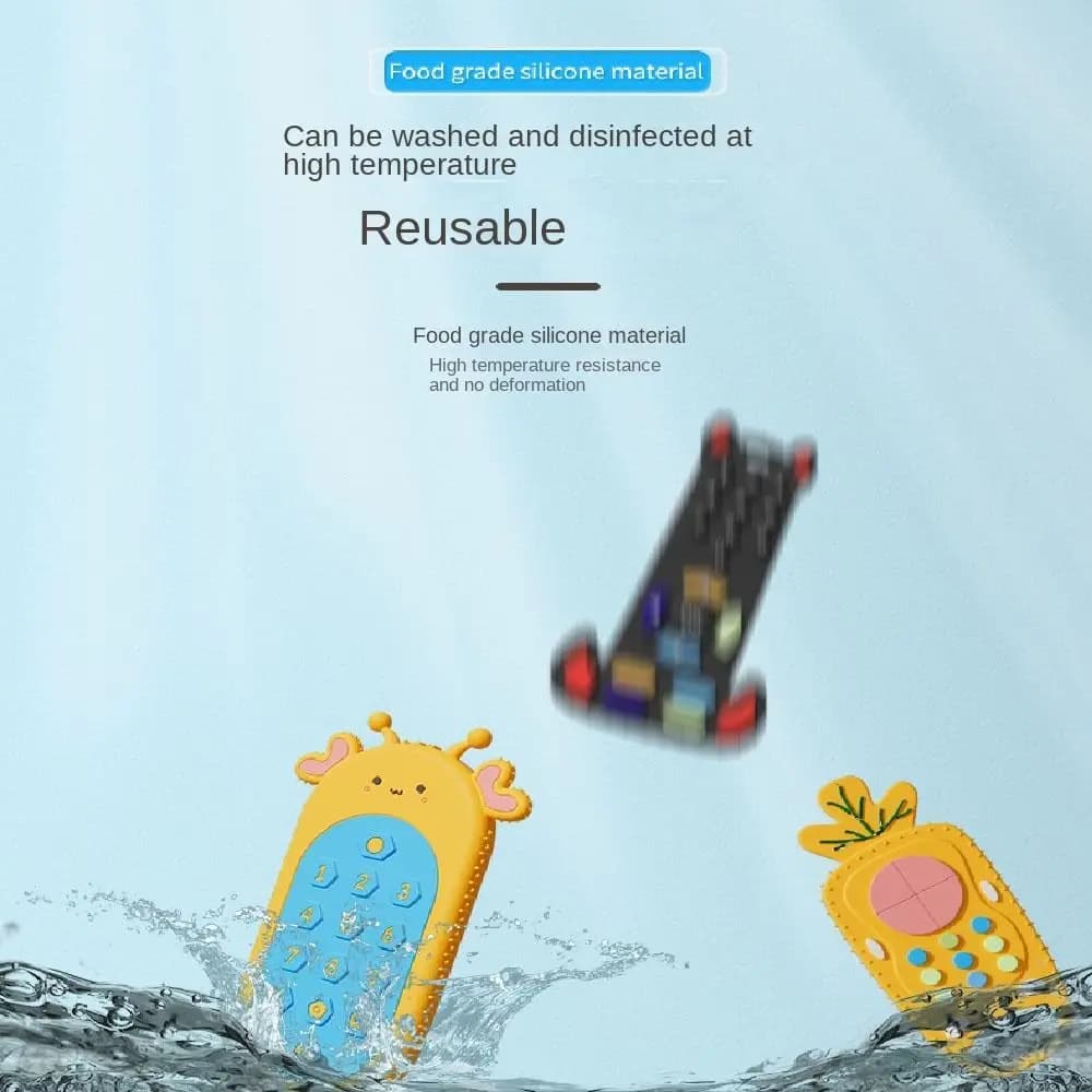 Massaggiagengive in Silicone a Forma di Telecomando, Educativo e Sensoriale, Lavabile, per Alleviare il Dolore da Dentizione