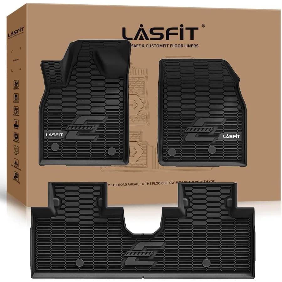 Floor Mats for Mustang MachE 20212025 TPE All Weather Protector Car Liners 1st 2nd Row 3pcs Black Durable Waterproof Protectio