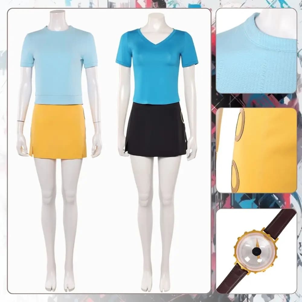 Costume Cosplay di Nami in Versione Live Action per Donne Adulte, Top, Gonne, Braccialetto con Bussola, Outfit per Giochi di Ruolo, Abbigliamento per Halloween e Carnevale