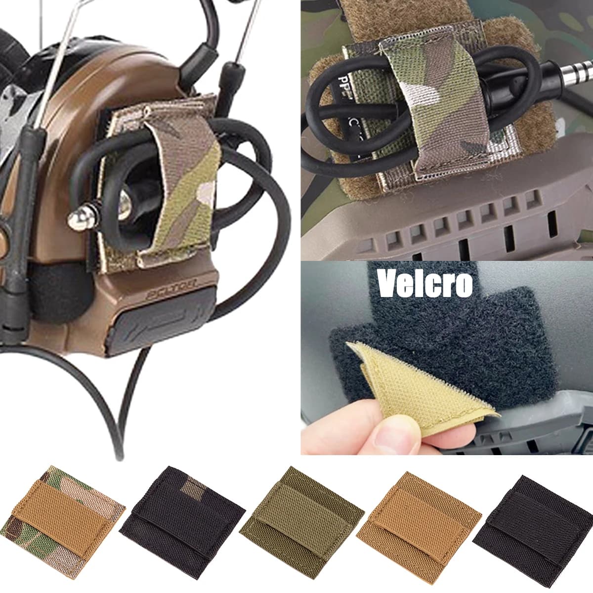 Cavo per cuffie Cinghia per cablaggio Organizzatore elastico Filo Velcro Gancio Anello Adesivo Cavo di ricarica Cavo per casco Cinghia di stoccaggio in velcro