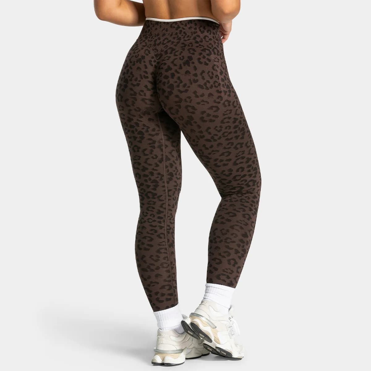 Pantaloni Yoga a Vita Alta con Stampa Leopardata, Leggings Modellanti e Contenitivi