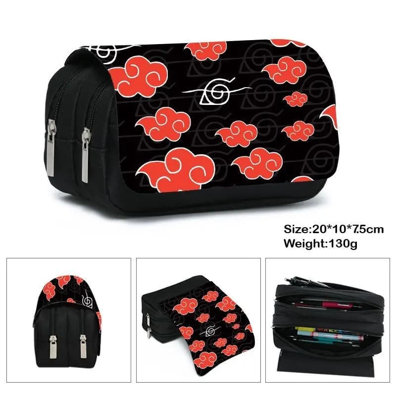 Naruto large capacity double-layer pencil case, drop resistant, stain resistant, multifunctional learning stationery storage box
