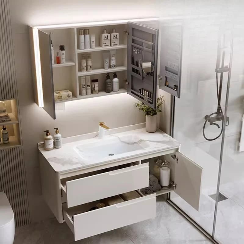 + - Divisori da pavimento Armadietto da bagno Buffet Cucina Profumo Organizzatore Specchio portaoggetti Armadio Vanity Mobili Gabinete stretti
