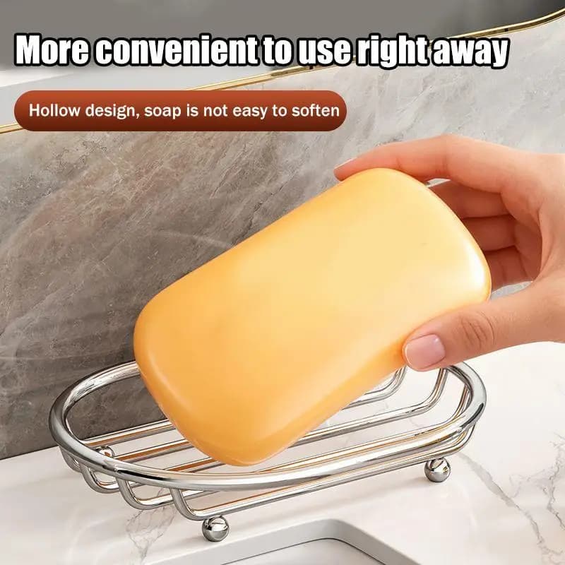 New Stainless Steel Soap Dish Holder Non Slip Rustproof Drainage Soap Rack For Bathroom Sink Soap Filter Rack Accessories