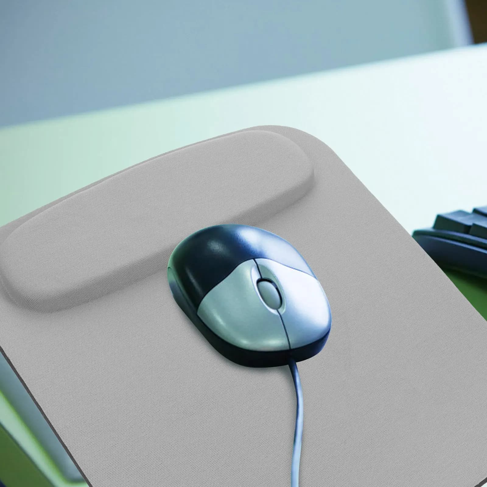 Set di 2 Tappetini per Mouse con Poggiapolsi Ergonomico in Eva Morbido Antiscivolo per Computer e Gaming, Supporto per Polso per Laptop e Desktop