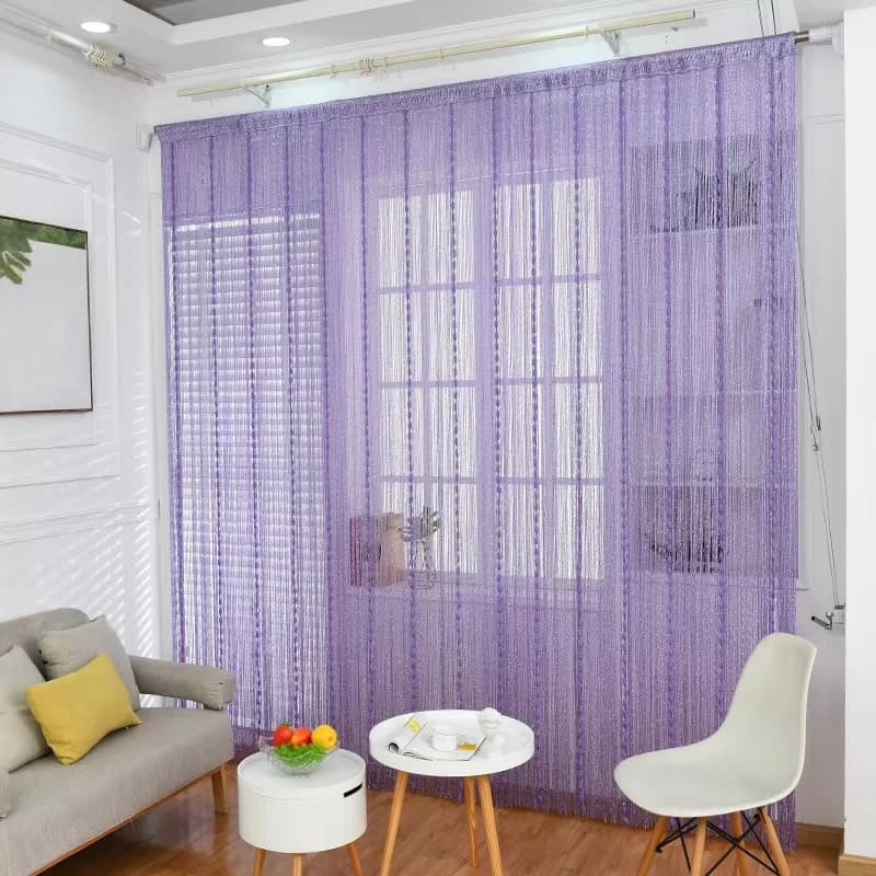 1pc 1x2m Door String Curtain Soft Balls Romantic Glitter Fringe Room Divider Home Decor Wedding Girls Bedroom Window Living Room