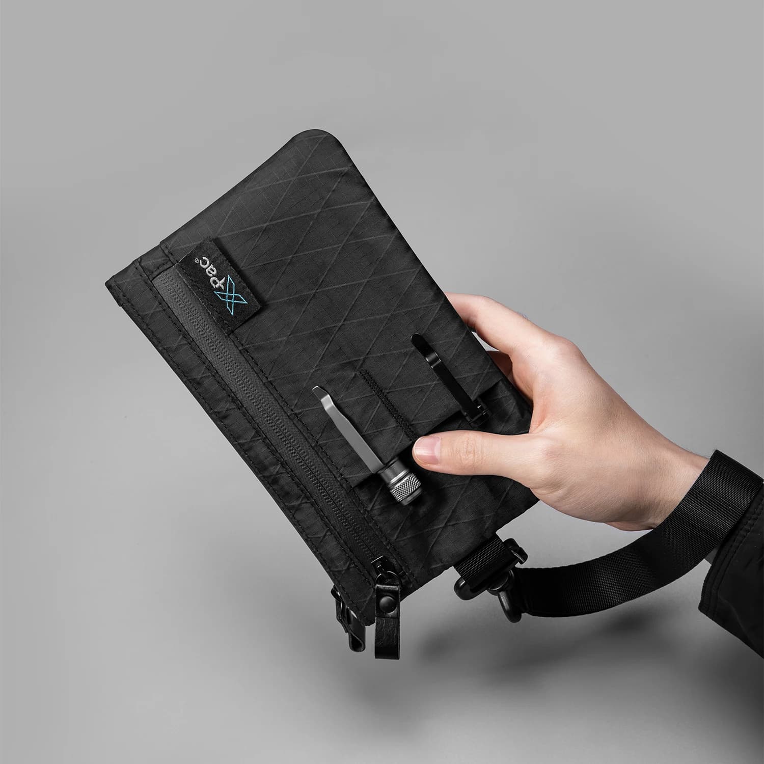 Portafoglio antifurto con blocco RFID X-pac con porta carte e tasca per contanti - Borsa da viaggio X-Pac con cinturino da polso