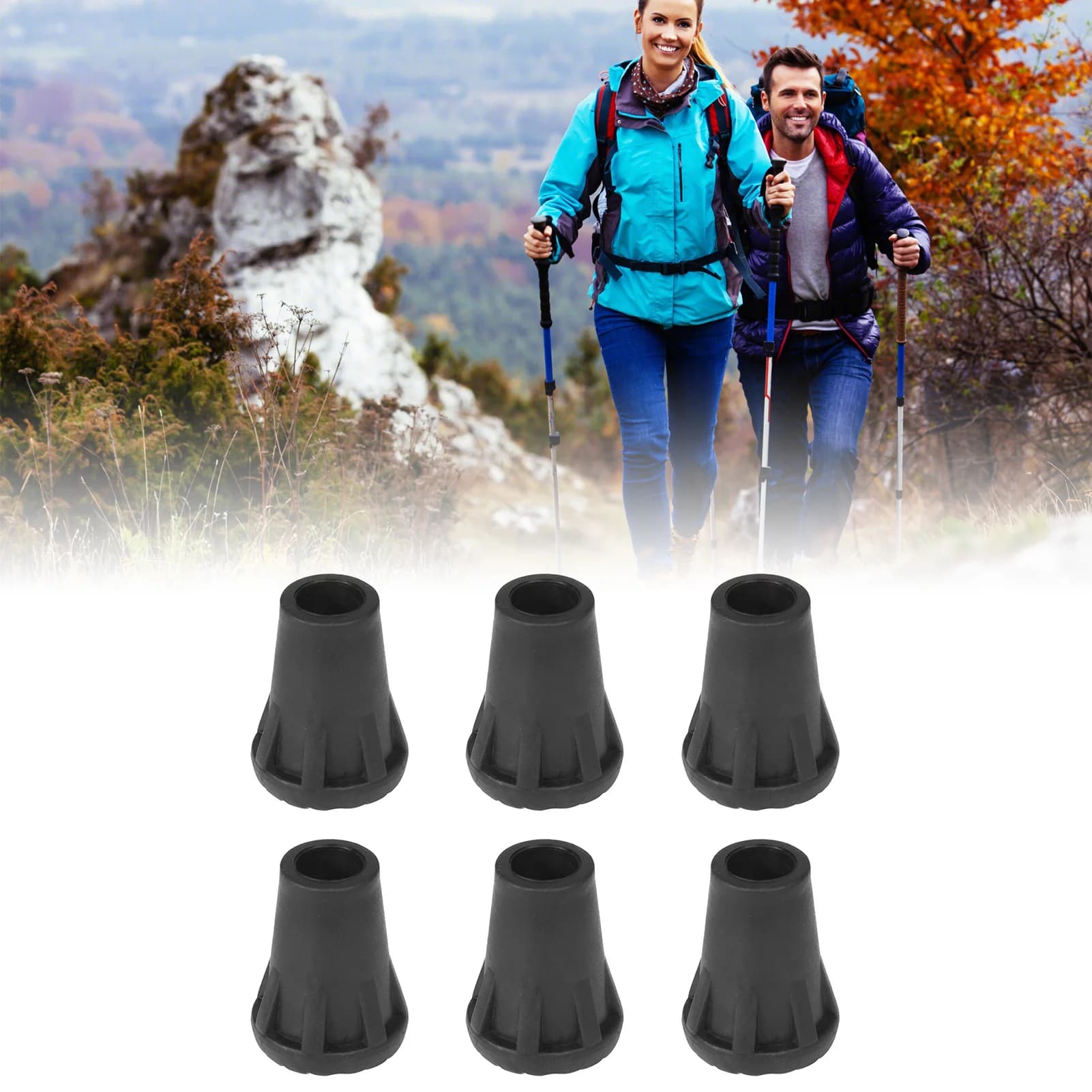 spare set for outdoor trekking, hiking, walking stick tip, walking stick protection, walking stick tip