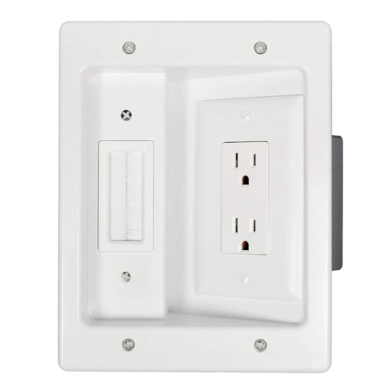 Kit di Gestione Cavi con Scatola a Incasso 15A 125V per Nascondere Cavi TV e Fili a Bassa Tensione Dietro il Muro