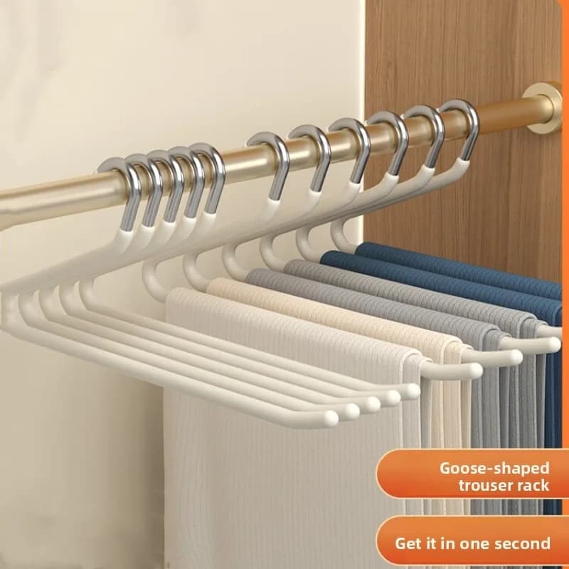 5/10 Pezzi Appendiabiti Senza Cuciture Antiscivolo in Metallo per Camicie e Pantaloni, Gancio Aperto per Cappotti, Organizzatore Armadio, Porta Abiti