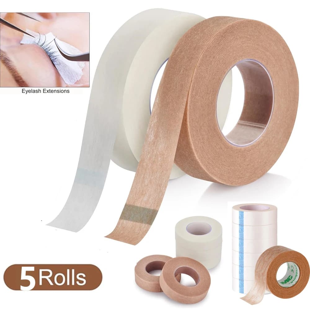 5 Rotoli di Nastro Microporoso, Nastro di Carta Traspirante, Nastro Chirurgico Senza Lattice, Rotoli di Nastro Adesivo in Carta Confezionati Singolarmente