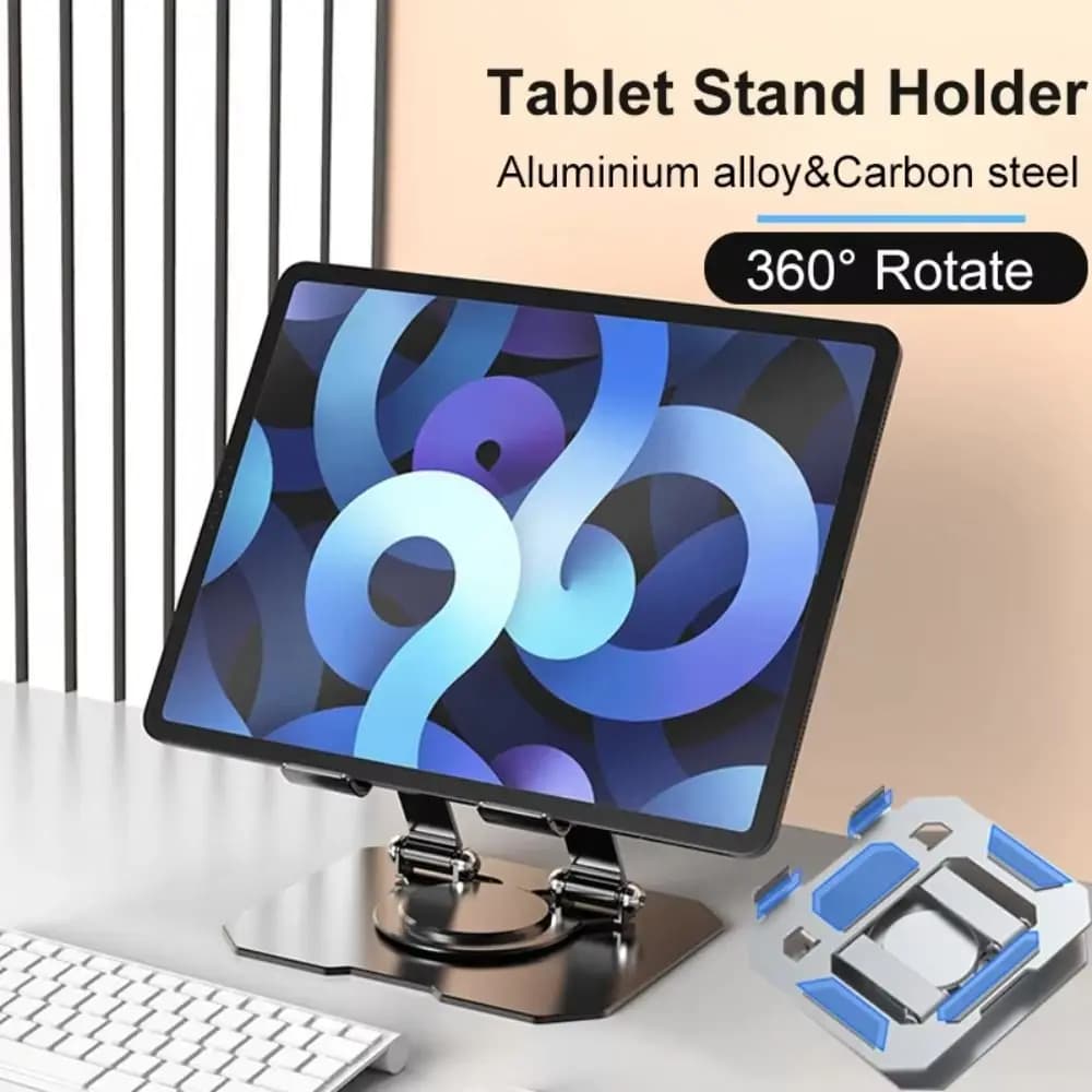 360° Rotatable Tablet Stand Foldable Liftable Phone Desk Bracket Adjustable for 4.7-12 Inch for Ipad Pro/Air/Min Laptop Tablet