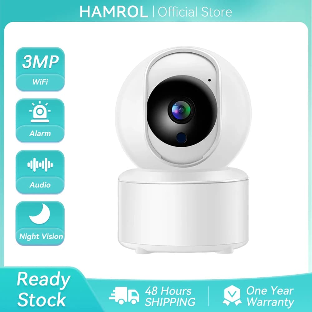 2K 3MP Wifi Camera Mini PTZ IP Camera Auto Tracking Two-Way Audio Motion Detection ICsee Home Security Surveillance Baby Monitor