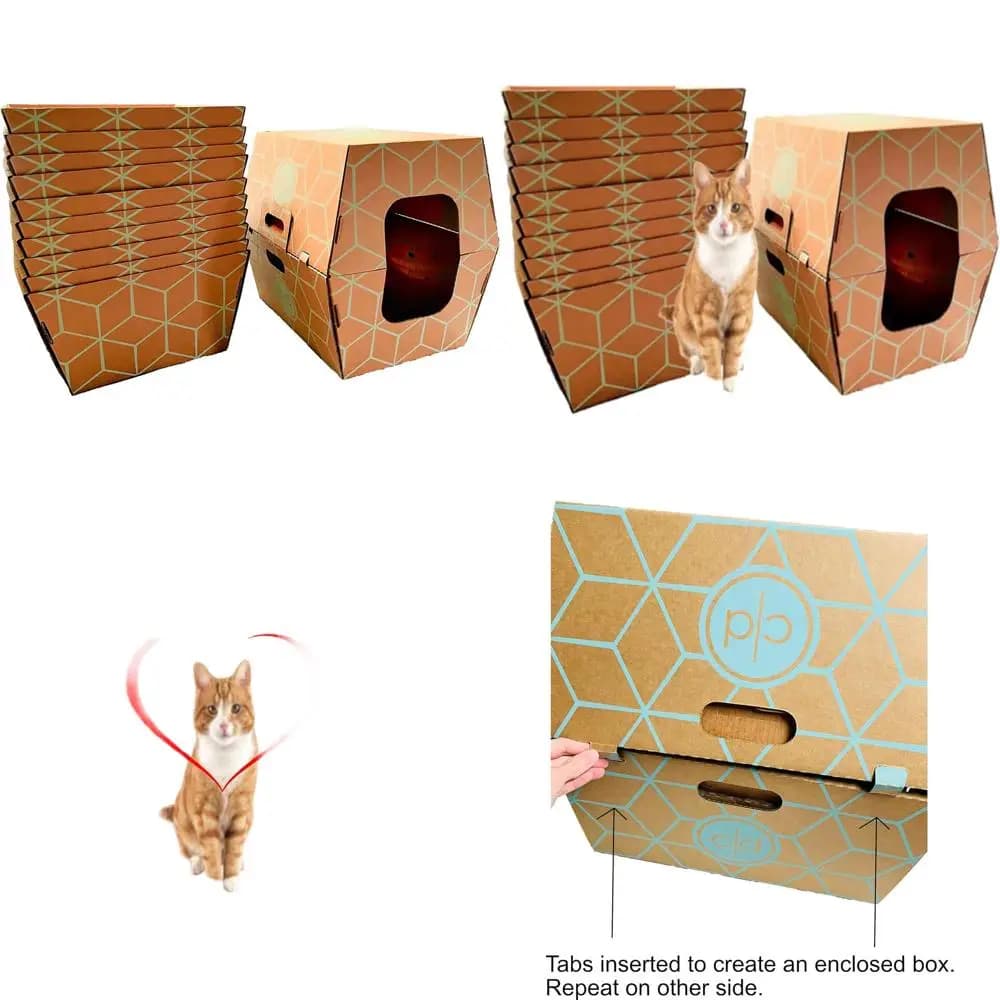 Grandi Lettiere per Gatti Impermeabili con 12 Vassoi Usa e Getta, Prodotte negli USA, Design Chiuso 19L x 17W x 8.5H