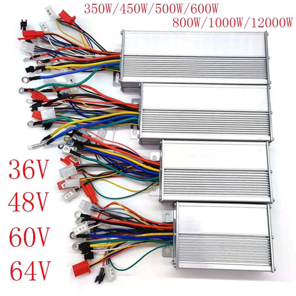 Controller elettrico DC E-Scooter Parte 36/48/60/64V 350W/450W/500W/600W/800W/1000W/1200W Controller motore brushless per bici elettrica
