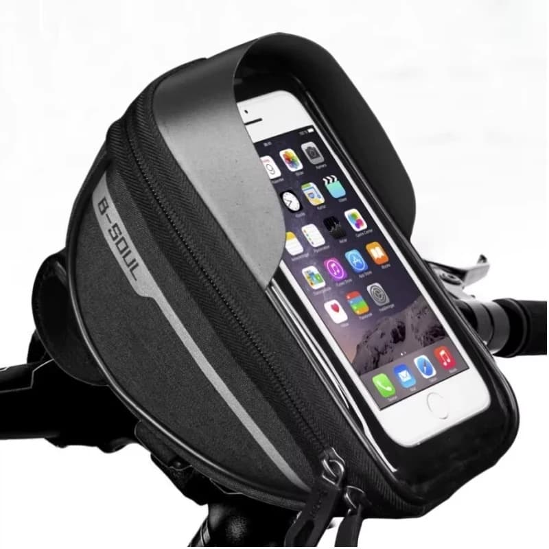 1L Bicycle Bag, Front Frame Bag, MTB Handlebar Bag with Touch Screen, Phone Door, Bicycle Accessories