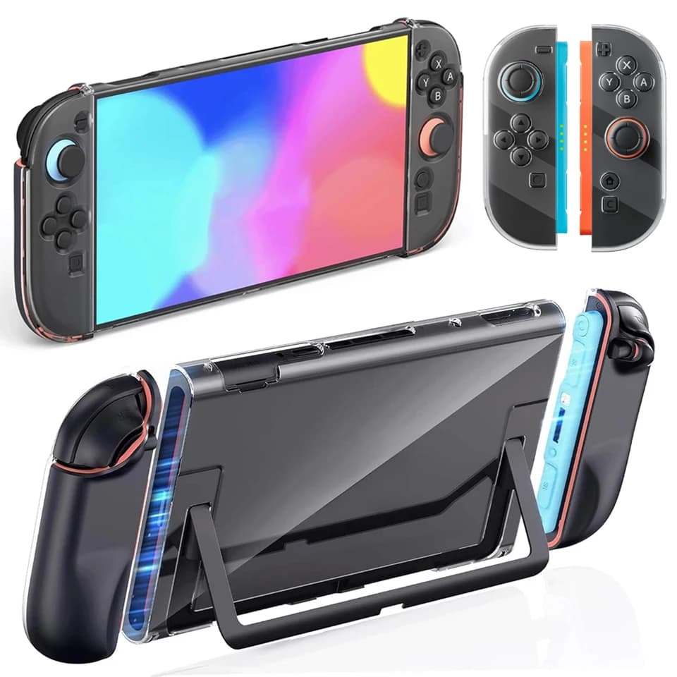 Custodia Protettiva in TPU Trasparente Rimovibile Anti-Graffio per Console Switch 2 e Joy-Con