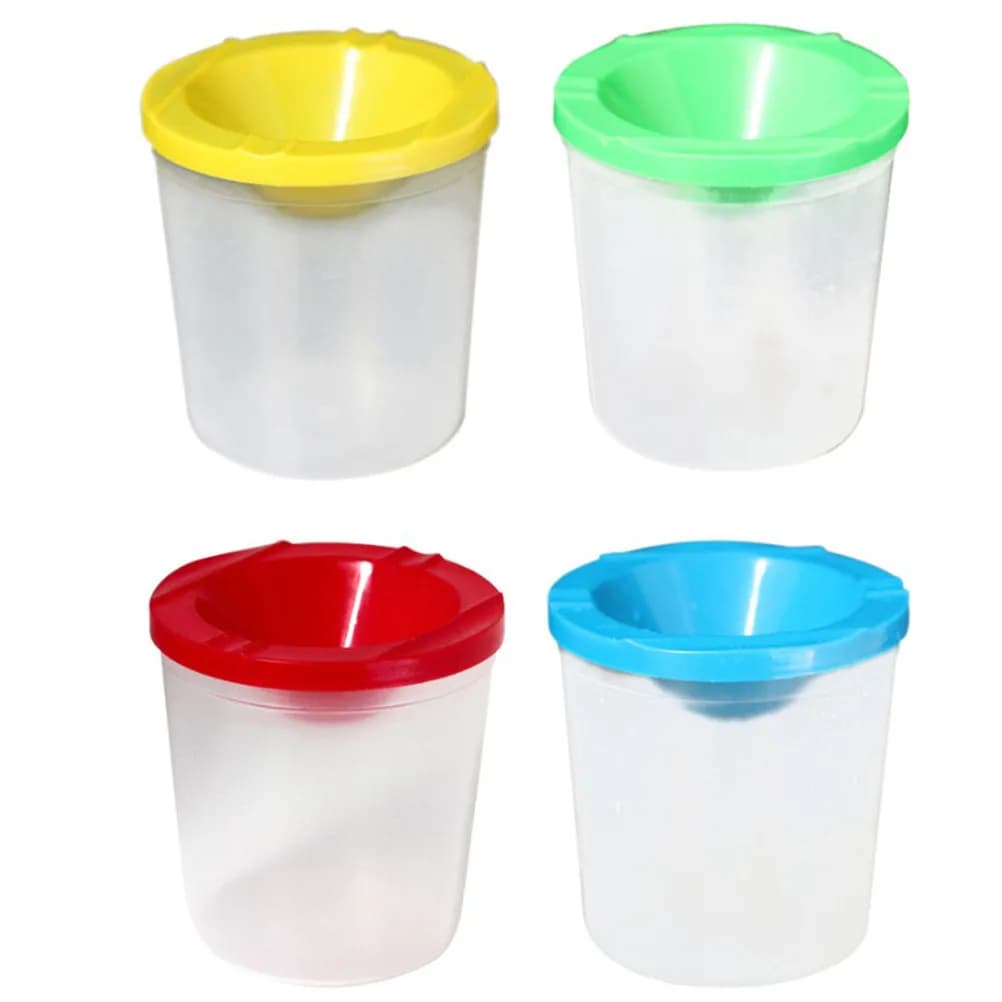 Set di 10 strumenti per pittura, tazze per la pulizia dei pennelli lavabili e a prova di fuoriuscite, leggere e portatili, per disegno a casa e a scuola