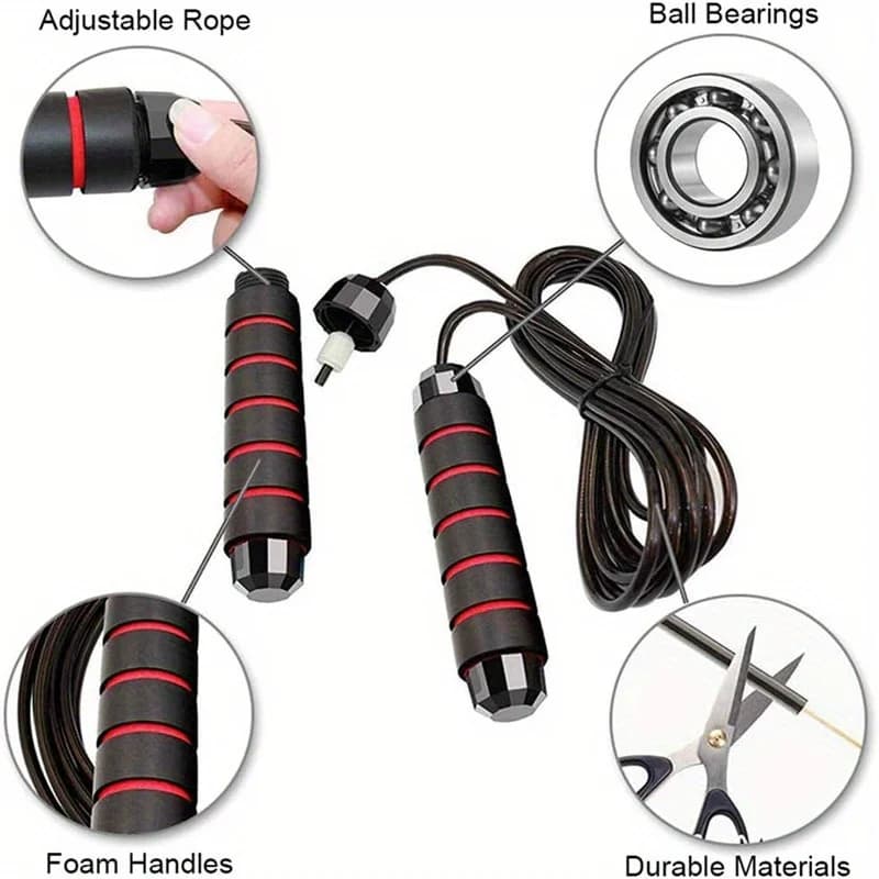 2 Pcs/Pack Adjustable Jump Rope Set - Red And Blue Fitness Speed Jumping Rope for Men Women- Workout Exercise Jump Rope