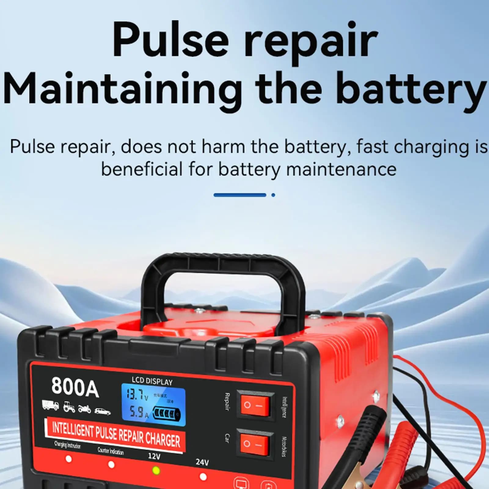 12V24V Intelligent Car Charger Accessories Car Truck Repair Maintenance Vehicle Maintenance Fast Charging Road Trip