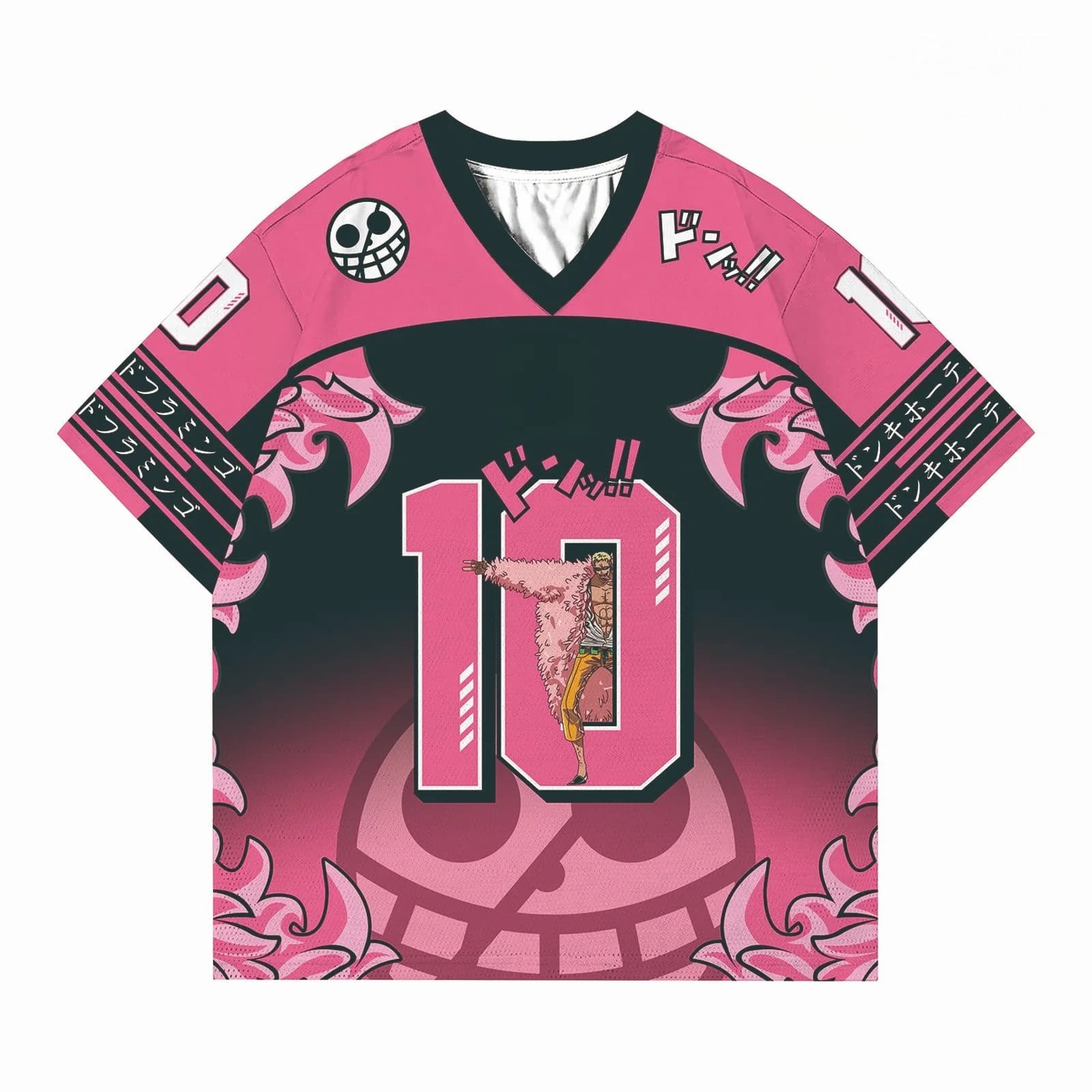Nuove maglie da calcio, maglietta Bandai One Piece Rufy e Zoro anime giapponesi, sportiva da strada ampia per uomini e bambini