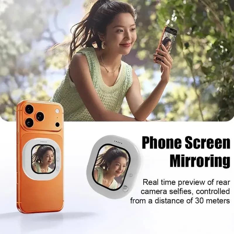 Dispositivo di Condivisione Schermo Mobile, Proiettore Bluetooth Magnetico per Selfie e Monitoraggio Posteriore, Mini Proiettore per Schermo Mobile
