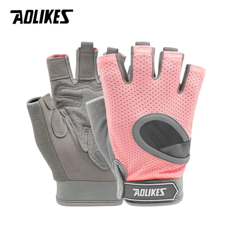 AOLIKES 1 pair of gym gloves Body Building sport Fitness dumbbells training breathable gloves for weight lifting workout Crossfit