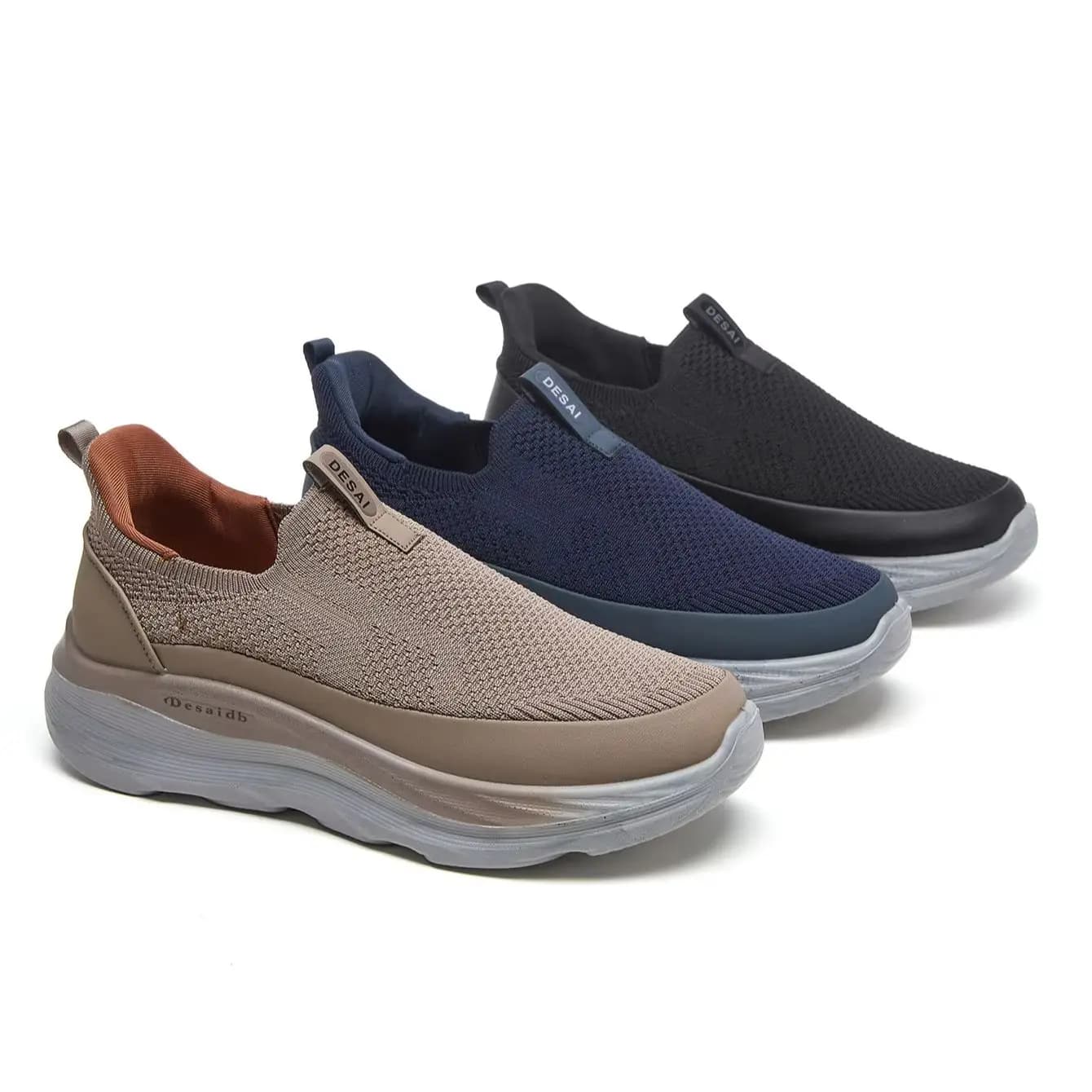 Breathable Mesh Sneakers for Men, Round Toe, Lightweight & Anti-Slip, Durable Footwear for Gym, Fitness and Outdoor Activities