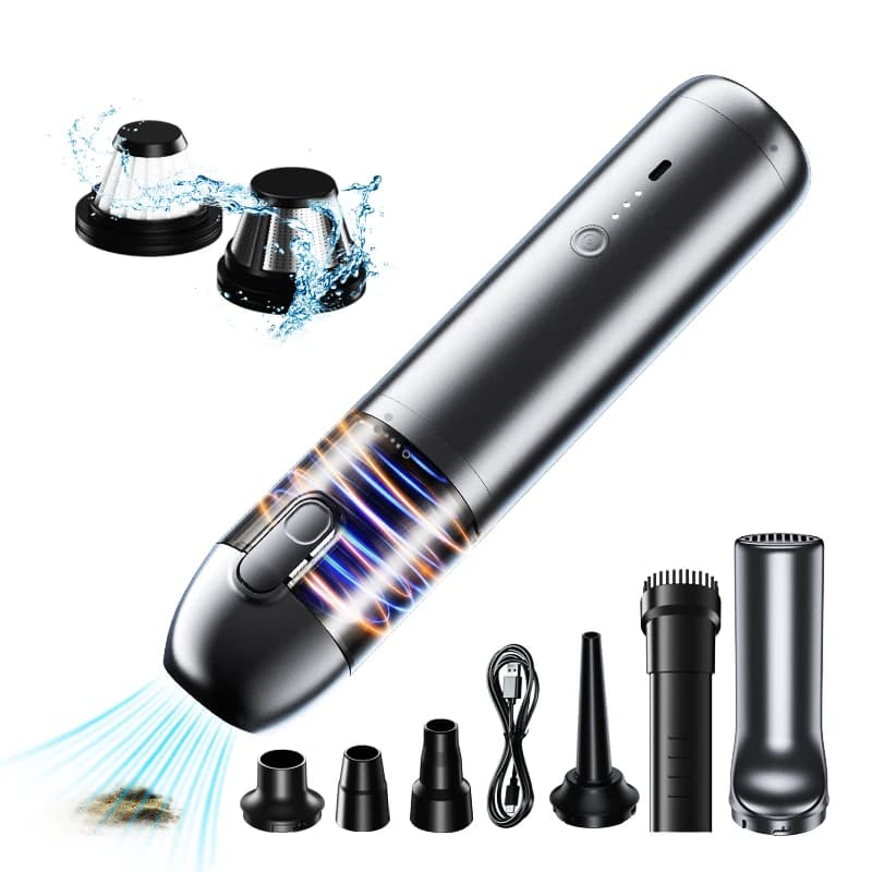 Aspirapolvere per auto ricaricabile senza fili, potente aspirapolvere portatile wireless da 16 kpa, mini aspirapolvere portatile
