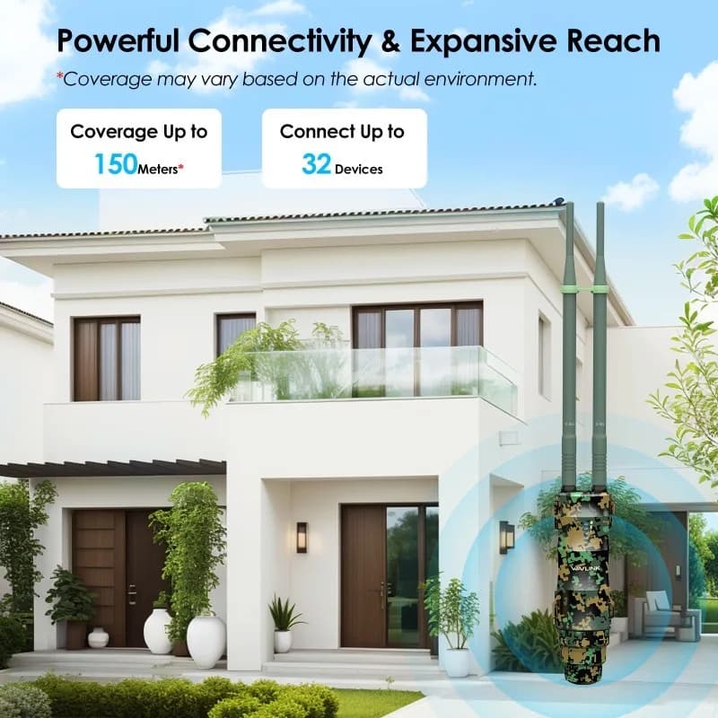 Access Point WiFi Esterno AC1200 IP67 Impermeabile, Supporto PoE Attivo/Passivo, Portata 200m, Router/Ripetitore per Uso in Giardino e Piscina