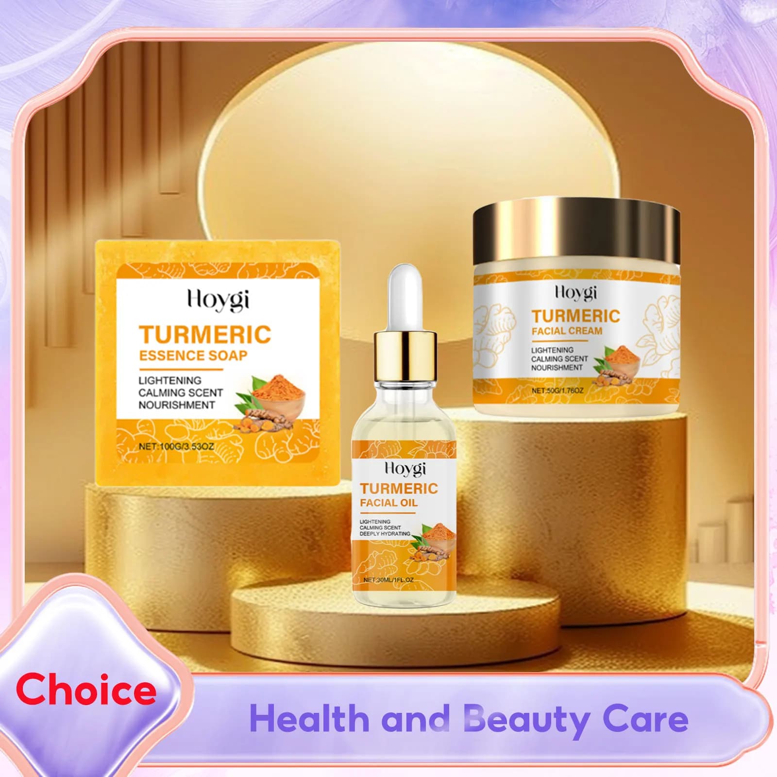Skin Care Set for Curcuma Flavor for Body Anti-acne Corrector for dark spots Improves dry skin Moisturizing cream for face Serum face brightening