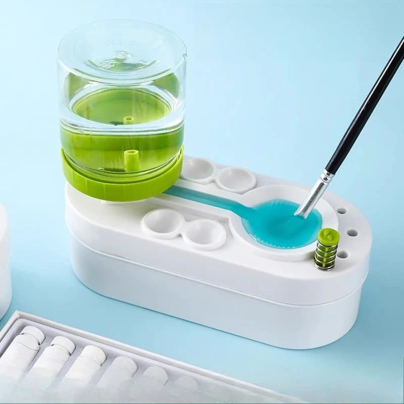 Mini Toilet Design Paint Brush Washer Portable Brush Cleaning Bucket For Watercolor Gouache Oil Painting Pen Rinse Art Supply