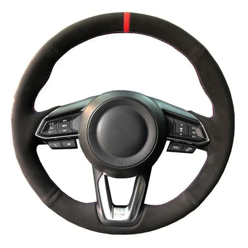 Coprivolante per auto fai da te morbido camoscio nero per Mazda 3 Axela 2017-2019 Mazda 6 Atenza 2017-2019 CX-3 CX-4 CX-5 CX9 CX-9
