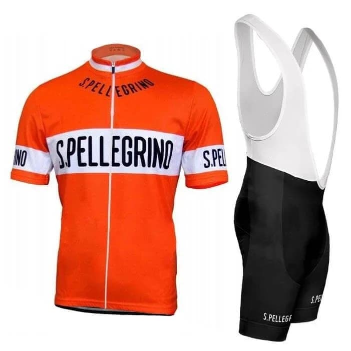 S.PELLEGRINO TEAM Retro Classic Cycling Jerseys Set bicicletta da corsa estate manica corta Kit di abbigliamento Maillot Ropa Ciclismo