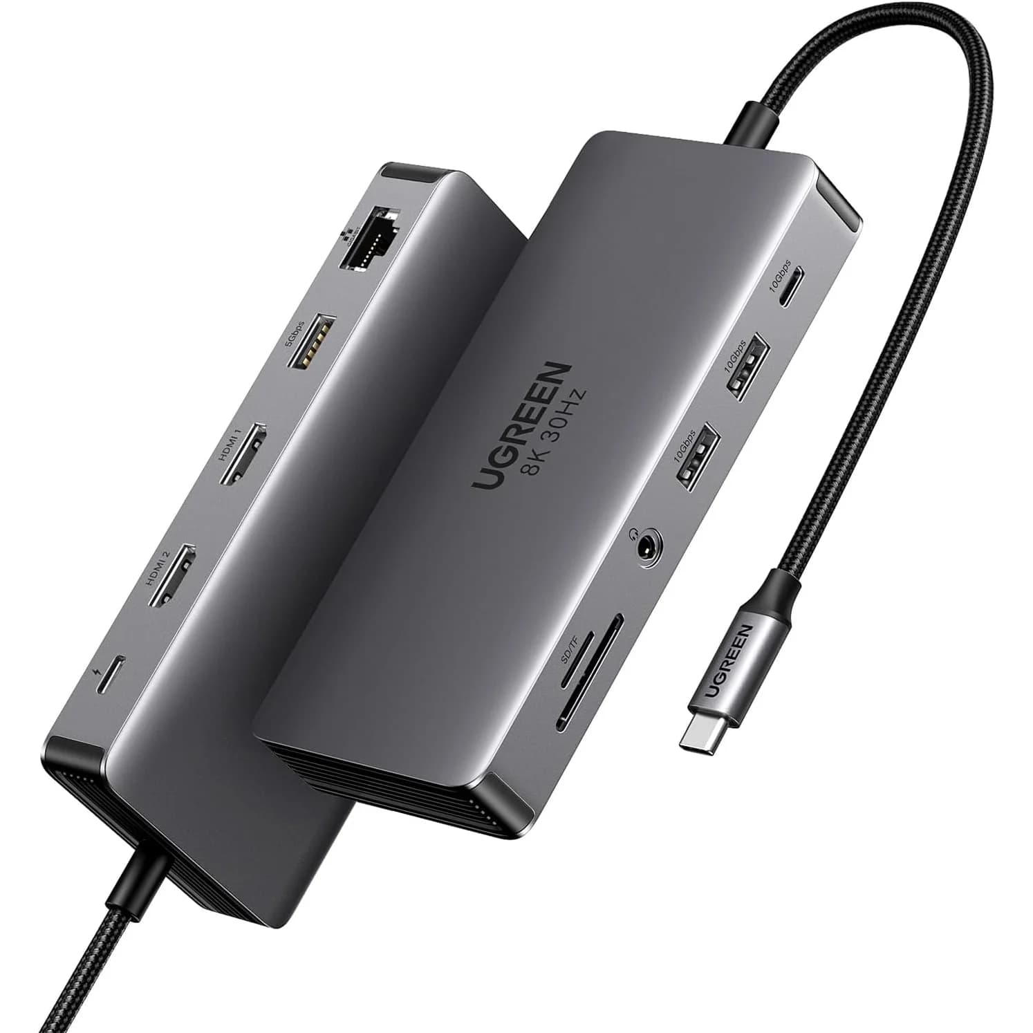 UGREEN Revodok Pro 211 Docking station per laptop 11 in 1 Dock USB C Doppia porta dati HD-MI 10 Gbps 100 W PD Gigabit Ethernet