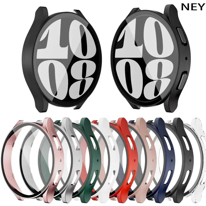 Tempered glass + case for Samsung Galaxy Watch 7/6/5/4/ FE cover 44mm 40mm protection screen bumper PC Galaxy watch 7 6 Accessories