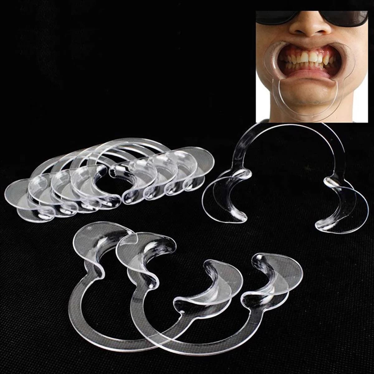 3 self-clavable teeth whitening parts for lips and dental cheeks open mouth repetition use, SJAS