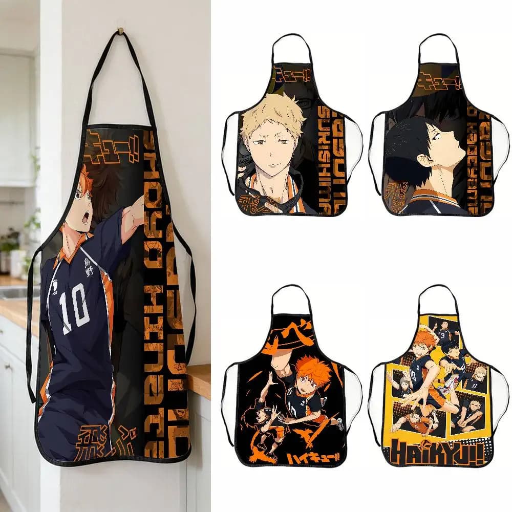 Grembiule Divertente Haikyuu Anime Volleyball per Donna e Uomo 50x70cm, Lavabile, in Tessuto Non Tessuto, per Cucina e Pasticceria