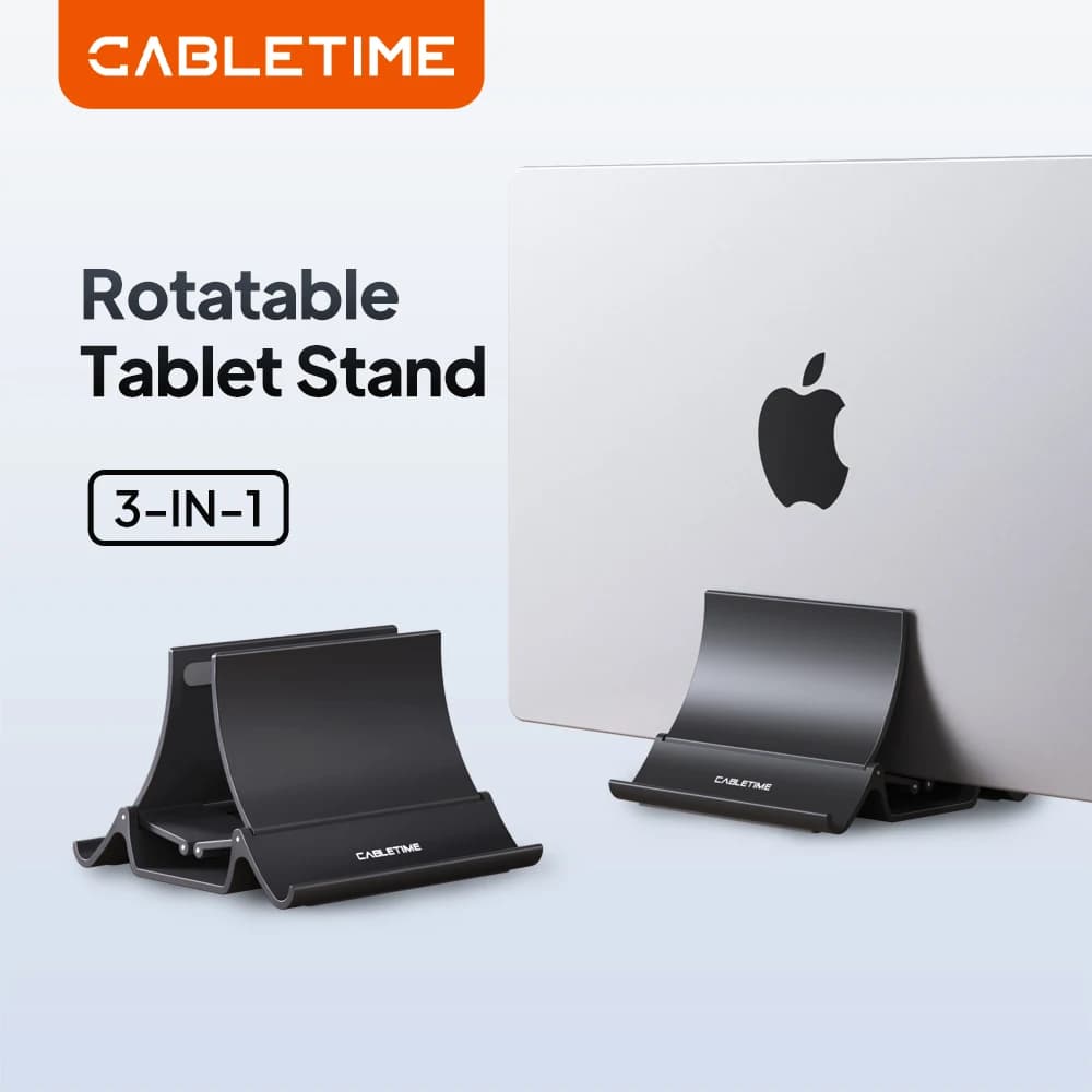 CABLETIME Supporto verticale per laptop Ridurre automaticamente il supporto per tablet multifunzionale salvaspazio per MacBook Surface iPad Phone