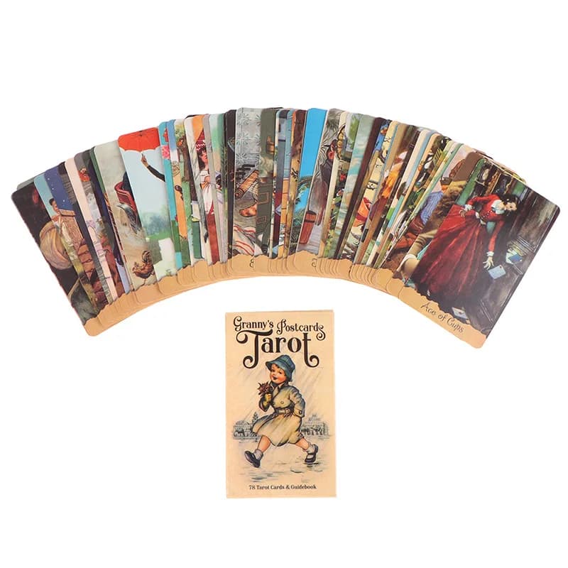 Cartoline della nonna Tarocchi 78 carte Mazzo di tarocchi Gioco di carte per predizione del futuro di Mykola Taradaiko presenta 78 cartoline reali precedenti