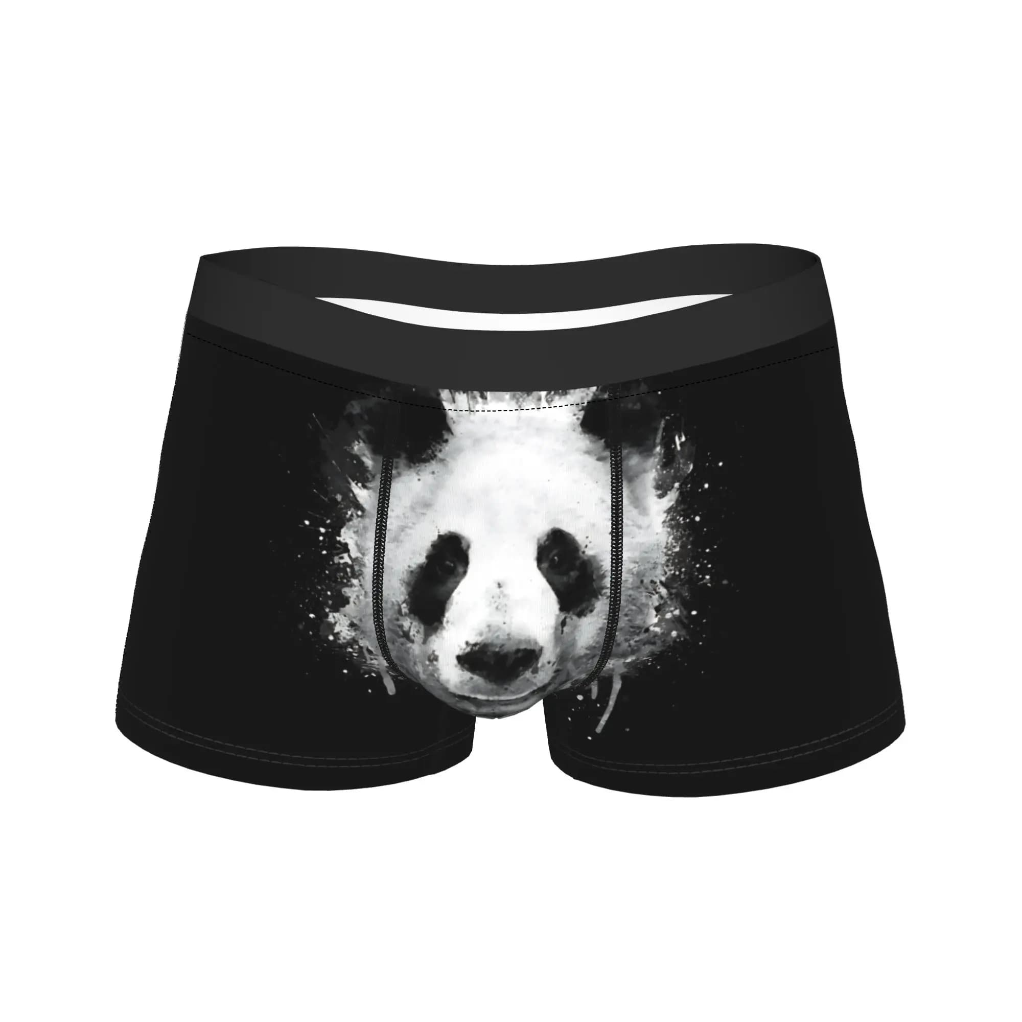 Boxer da Uomo Neri con Stampa Animale, Traspiranti, Taglie Forti 2XL