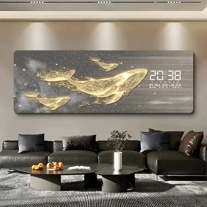 Grande Orologio da Parete per Casa, Orologio Digitale LED di Lusso, Decorazione Murale, Grandi Orologi da Parete per Arredamento Soggiorno