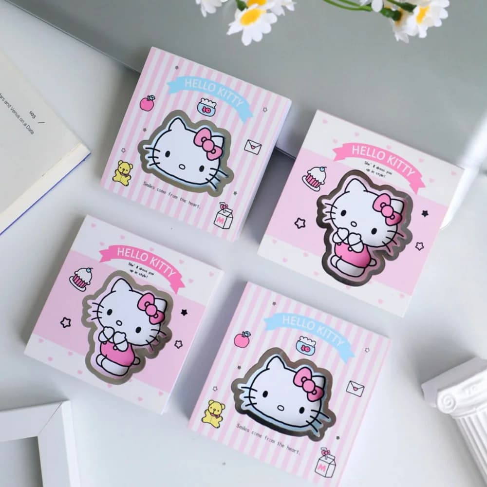 80Pcs Genuine Hello Kitty Sticky Notes Sanrio Kt Cat Cartoon Notepad For Campus Study Office Memo Pad Student Stationery Gifts