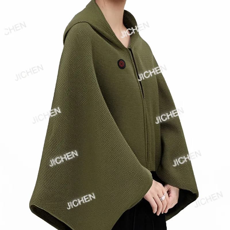 Scialle riscaldante elettrico portatile, abbigliamento esterno lavabile, piccola coperta da esterno per uso domestico, coperta scaldalatte con riscaldamento a ricarica mobile