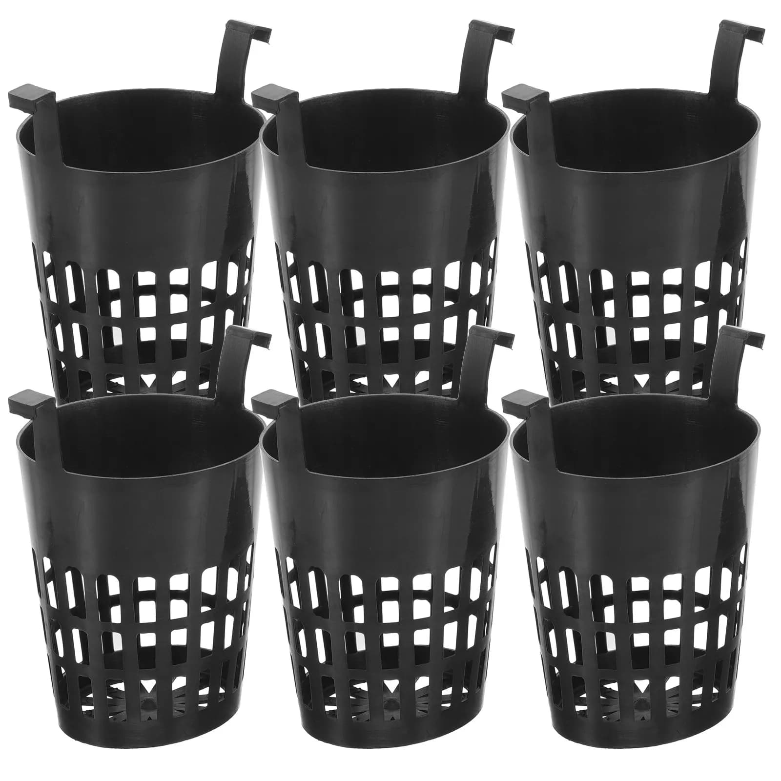 Set of 6 Plastic Jars with Network for Aquatic Plants, Hydroponic Basket for Aquariums, Aquatic Decoration, Closed Spaces, Vertical Gardening, Robust and Easy to Use