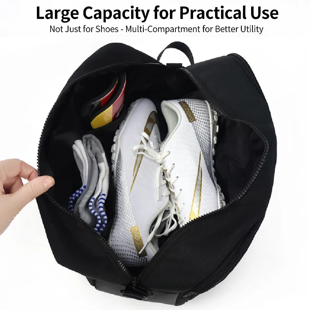 1 Borsa da Viaggio per Scarpe - Organizer con Manico e Tracolla, Scomparti Separati per Asciutto e Bagnato, Contenitore Portatile per Palestra, Sneaker