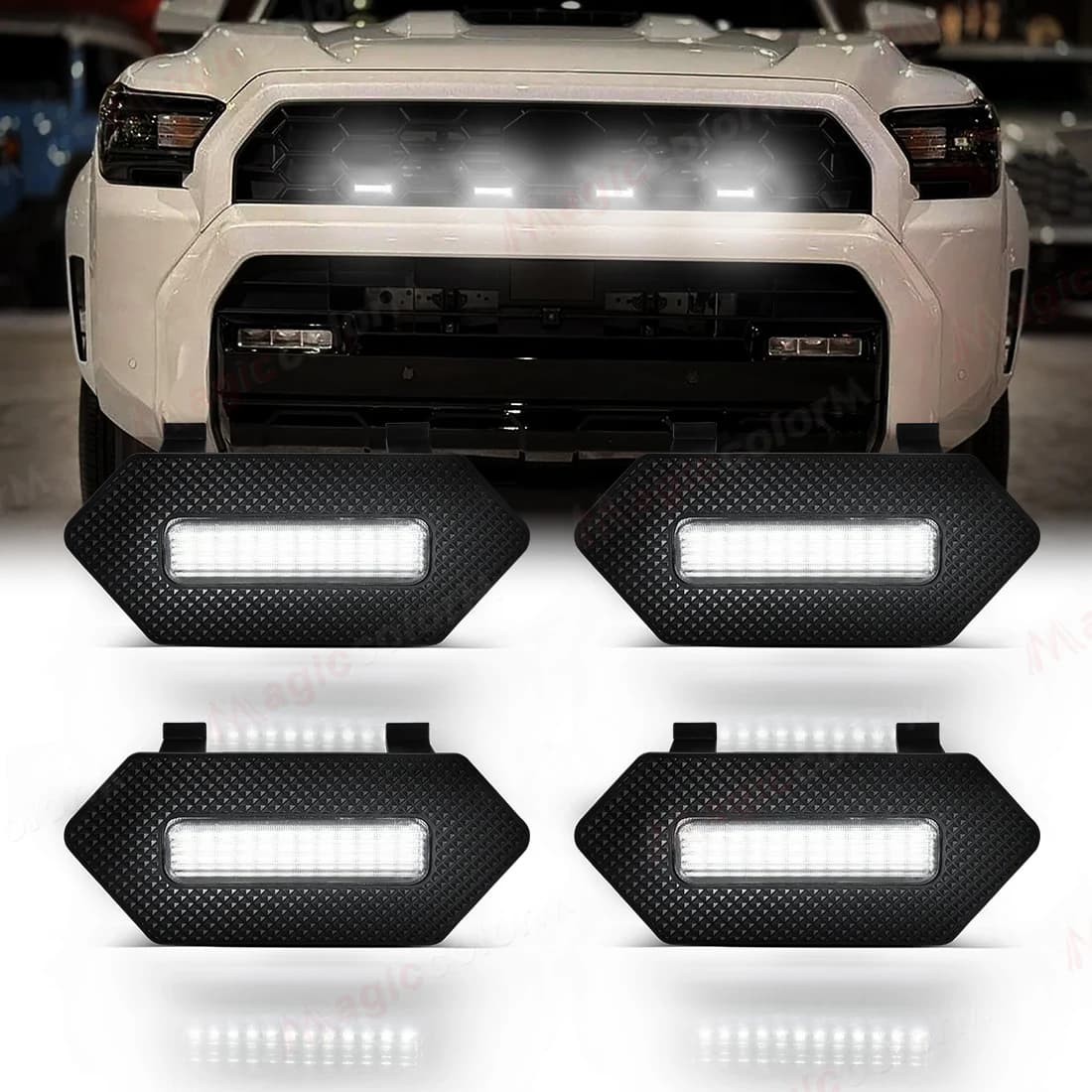 Per Toyota 4Runner 4 Runner TRD Pro 2025 Auto Griglia Luci Griglia Anteriore LED DRL Bianco Ambra Avvertimento Luci Diurne Accessori Auto 4PC